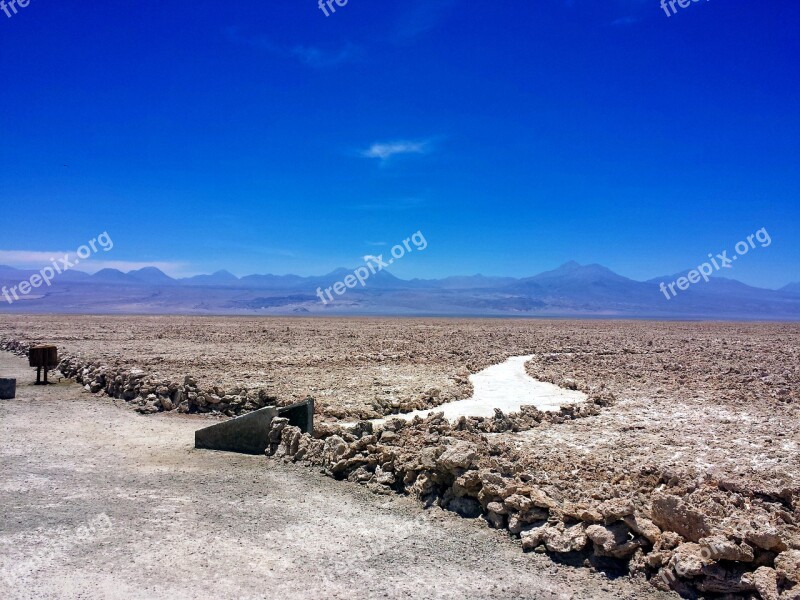 Desert Salt Mountains Dry Salt Lake