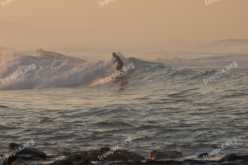 Morning Surfer Beach Free Photos