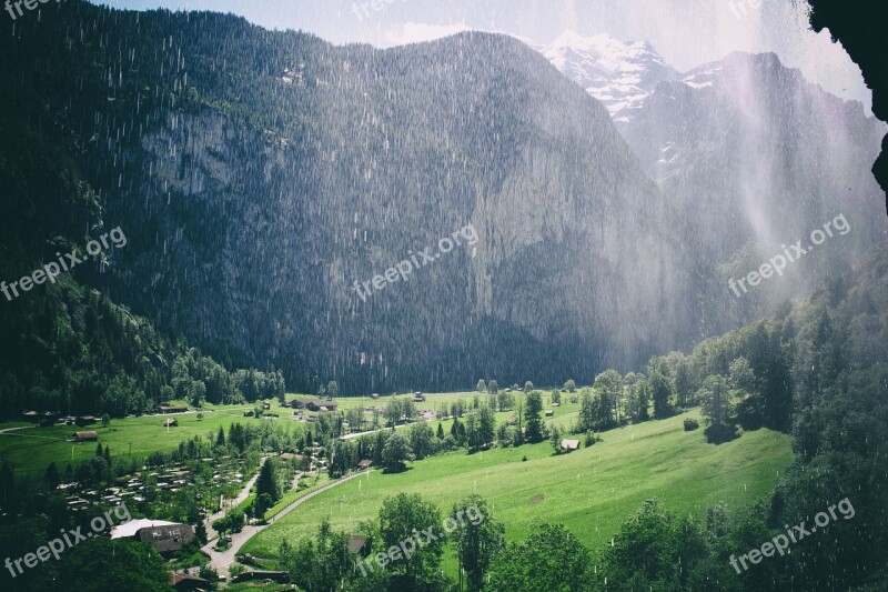 Mountain Nature Waterfall Mountain Landscape Landscape