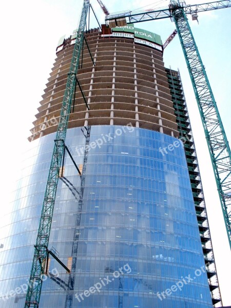 Torre Iberdrola Bilbao Spain Construction Site Unfinished