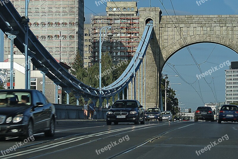 Wrocław Bridge Grunwaldzki Bridge Roadway Cars