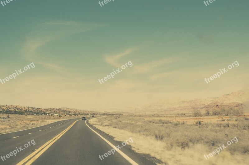 Road Highway Rural Countryside Sky