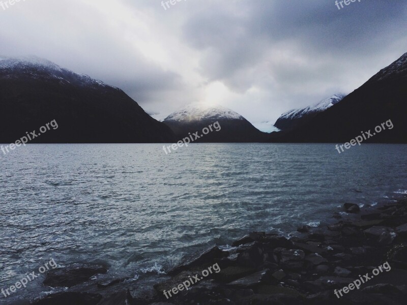 Landscape Lake Water Rocks Mountains