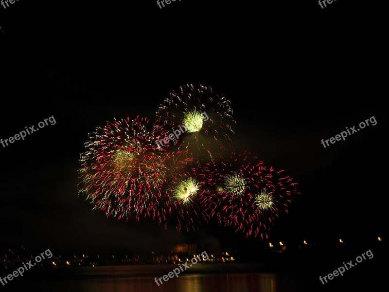 Fireworks Reflections Water Glitter Garda