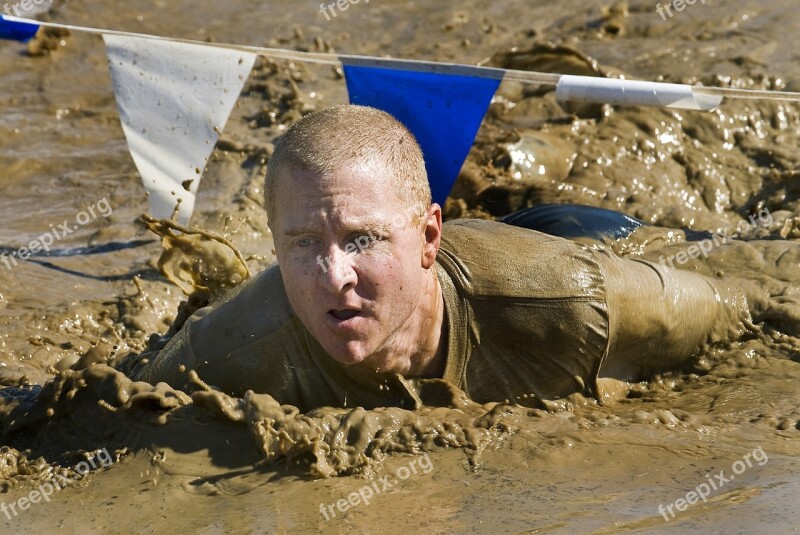 Run Mud Competition Obstacle Pit