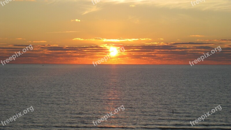 Sunset Ocean Beach Sunset Summer Vacation Travel