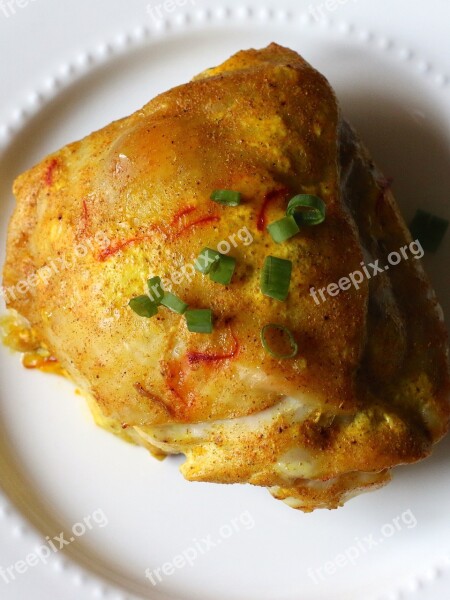 Chicken Thigh Curry Roasted Chicken Free Photos