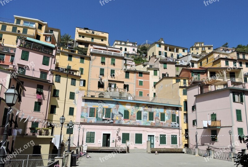 Riomaggiore Houses Color Liguria Italy