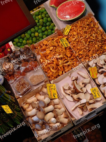 Mushrooms Market Chanterelles Fresh Vegetables