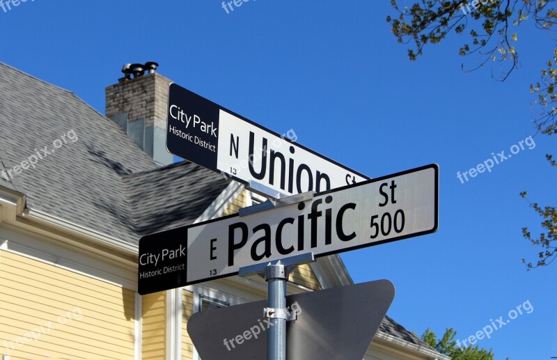 Union Pacific Street Signs Historic