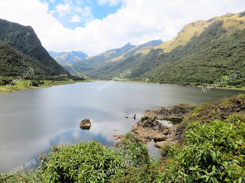 Ecuador Lake Andes Landscape Mountain