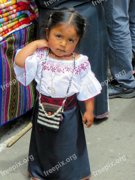 Ecuador Child Peasant Ethnic Costume