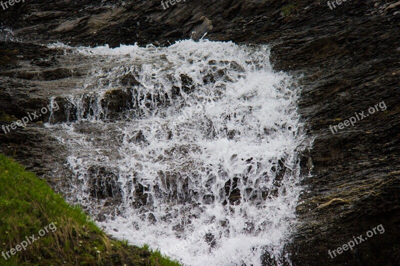 Mountain Stream Waterfall Waters Bubble Nature