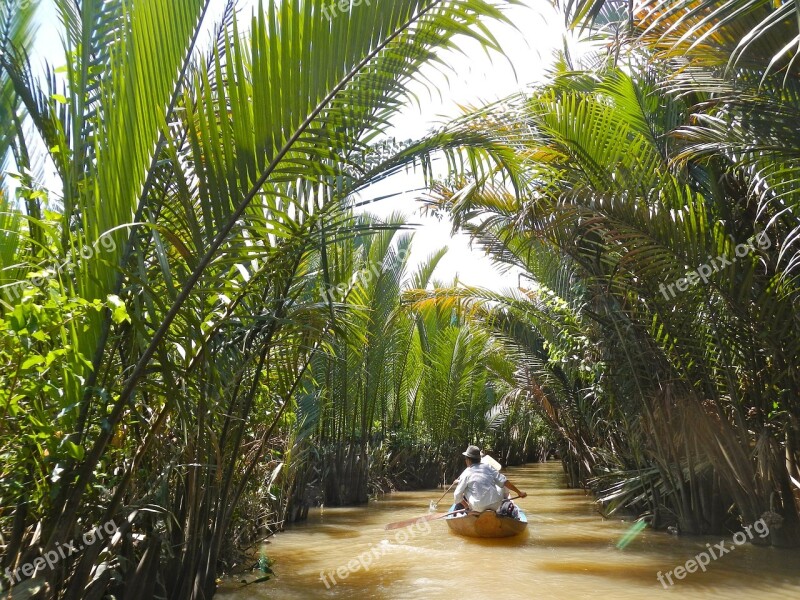 Cambodia Boat River Water Nature