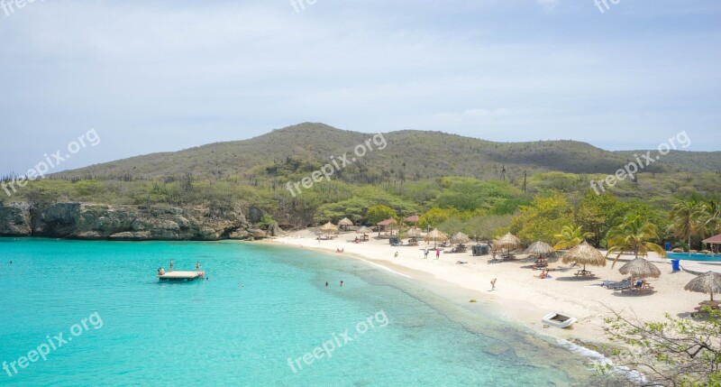 Beach Coastline Curacao Sea Ocean