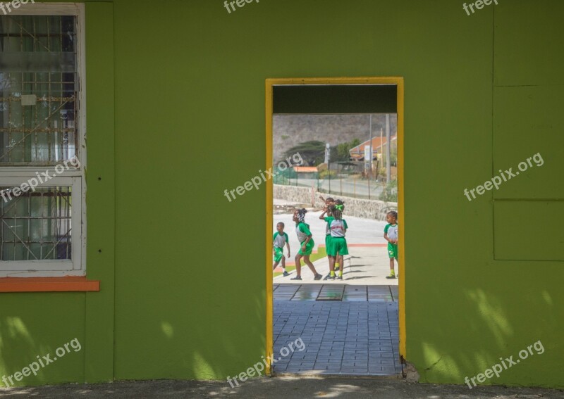 School Curacao Doorway Student Caribbean