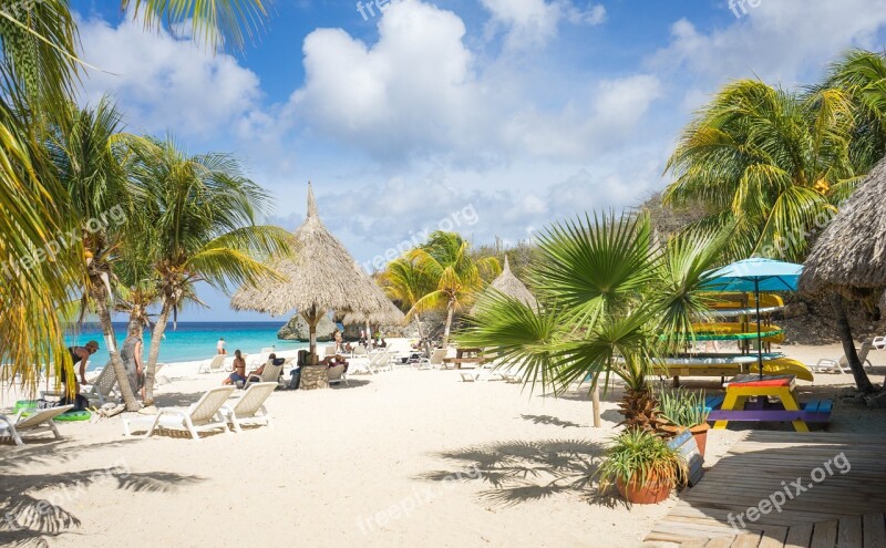 Beach Coastline Curacao Sea Ocean