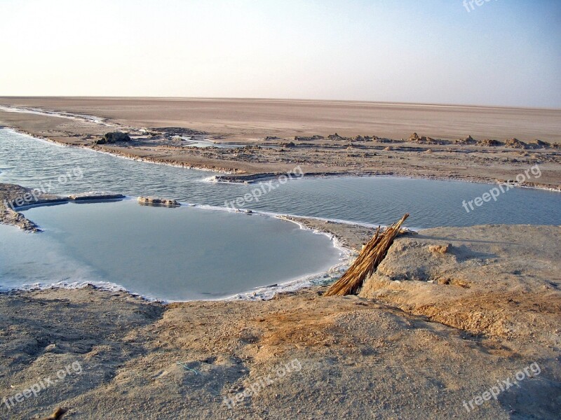 Salt Lake Tunisia Sand Desert Salt Flats