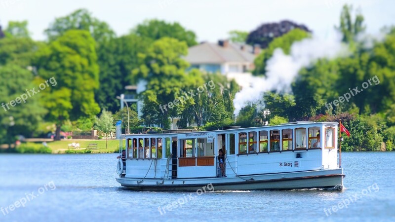 Alsterdampfer Ship Ferry Old Historically