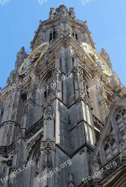 Antwerp Cathedral Tower Belgium Religion