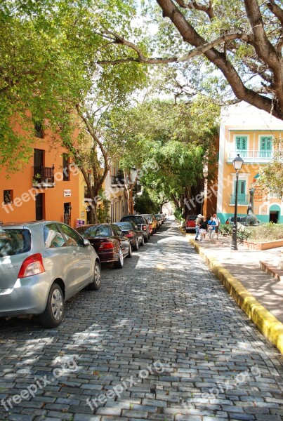 Old San Juan Cobblestone Streets Puerto Rico Caribbean Cobblestone