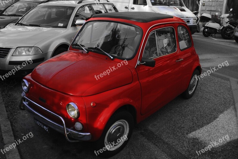 Red 500 Fiat 500 Vintage Car Fiat