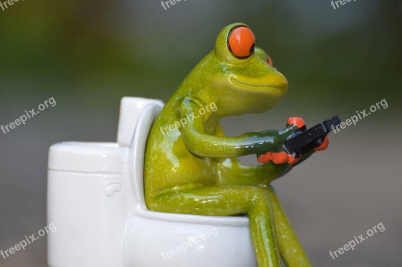 Frog Mobile Phone Toilet Loo Wc