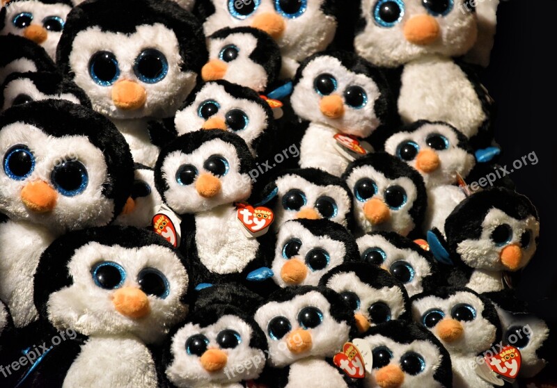 Plush Toy Penguin Children Eyes