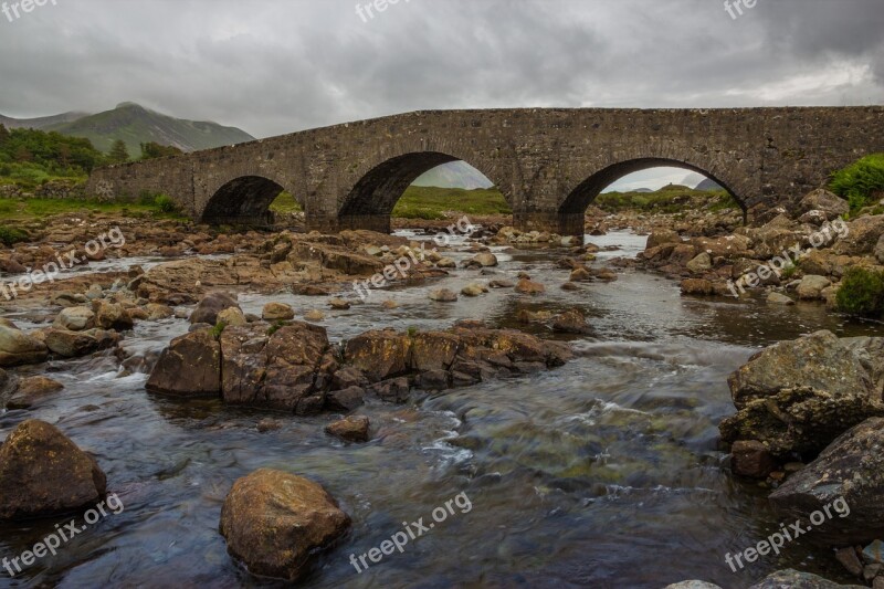 Sligachan Bridge Isle Of Skye Scotland Landscape