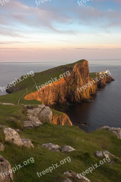 Neist Point Lighthouse Highlands And Islands Europe Hill