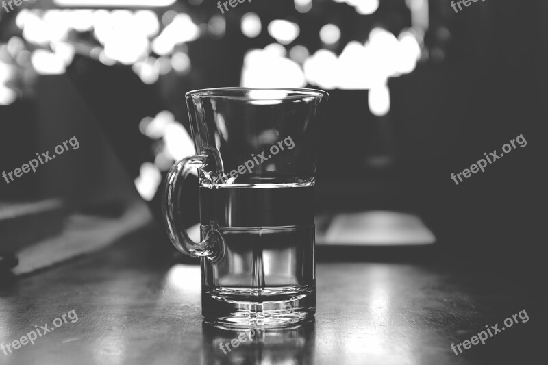 Glass Black And White Table Coffee Mug Breakfast