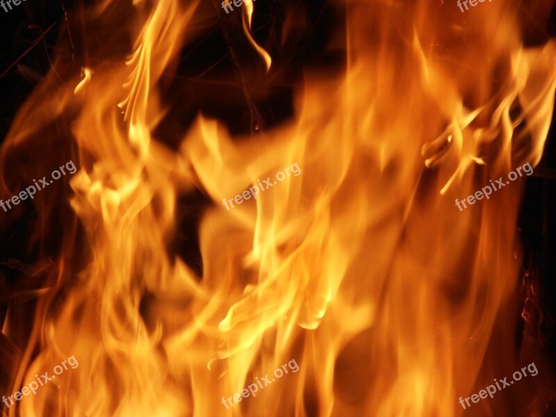 Fire Yellow Danger Fire Background Flame