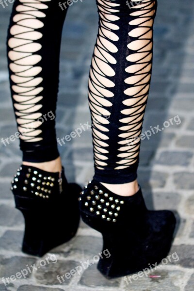 Human Legs Clothing Fishnet Stockings Design Shoes