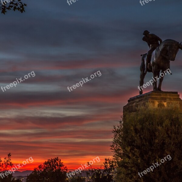 Barcelona Montjuic Sunset Plaza España Free Photos