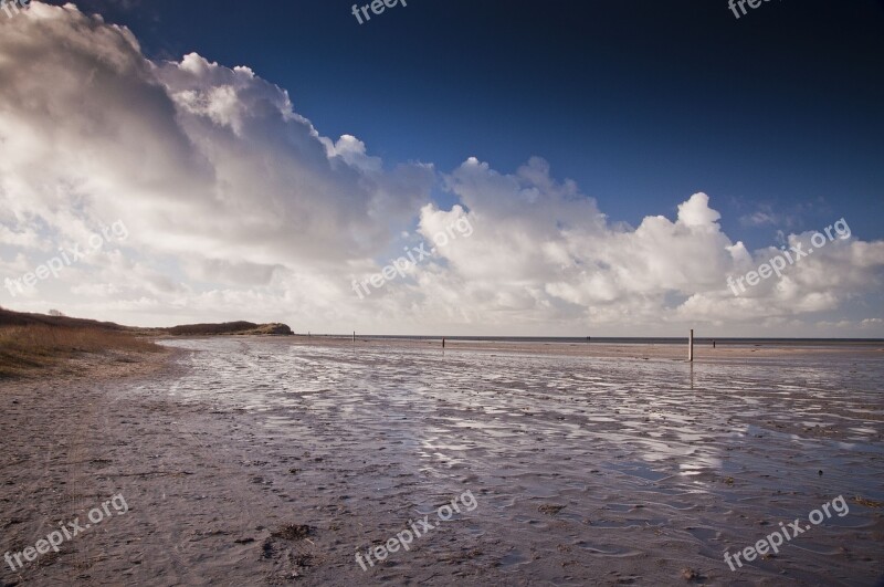 Beach Clouds Nature Background Ocean Landscape