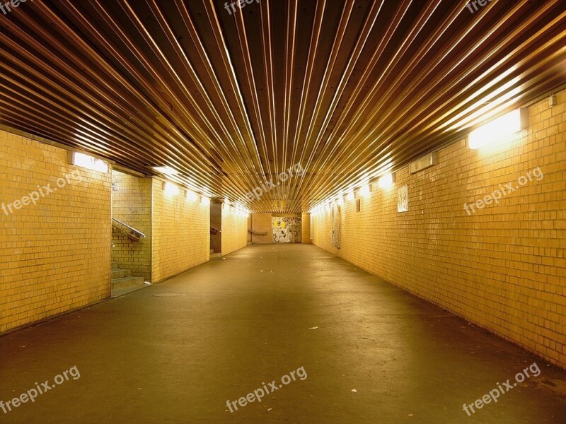 Pedestrian Tunnel Berlin Station Subway Underground