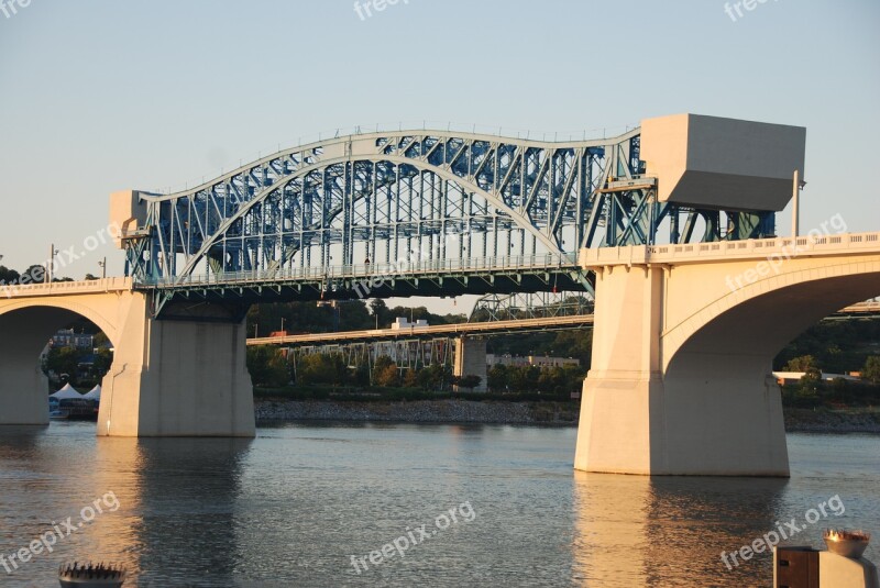 Bridge Chattanooga Sunrise Free Photos