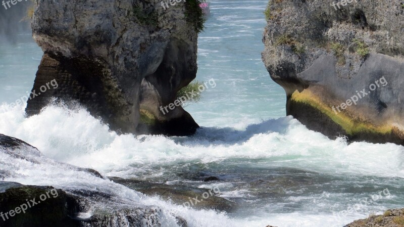 Rhine Falls Schaffhausen Water Spray Enormous