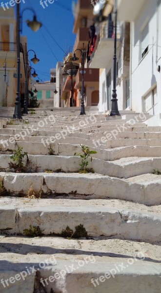 Crete Stairs Greece Rise Free Photos