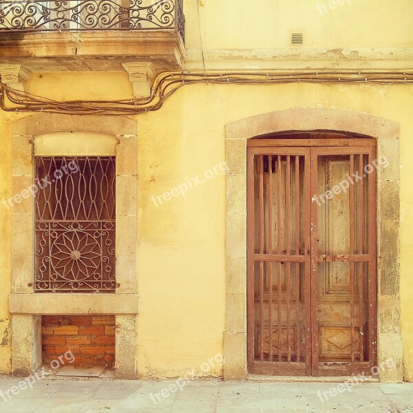 Door Window Facade Peaceful Stone