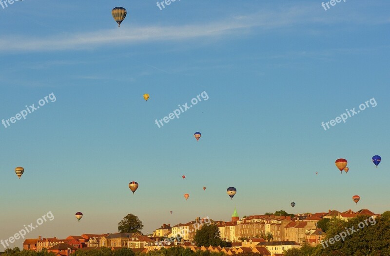 Hot Air Balloons Blue Sky Bristol Architecture