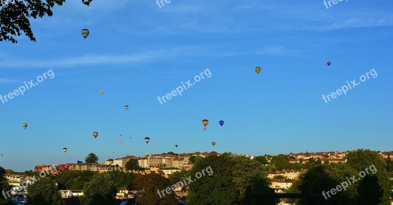 Hot Air Balloons Blue Sky Bristol Architecture