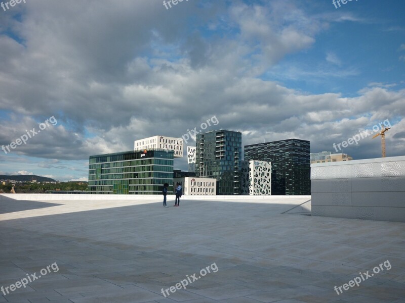 Architecture Oslo Shadow Shadow Play Clouds