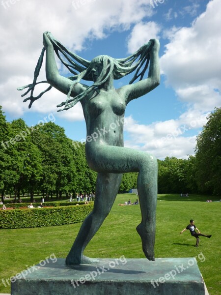 Oslo Vigeland Sculpture Girl Hair