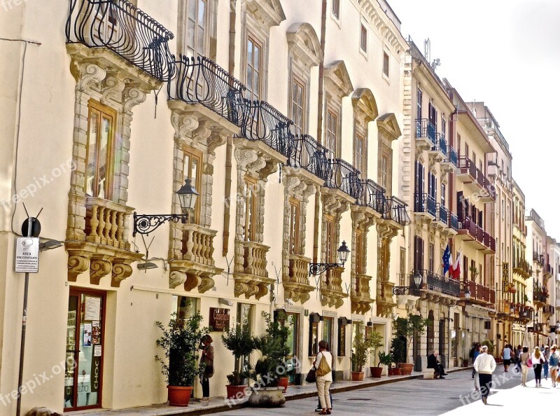 Urban Buildings Trapani Sicily Street