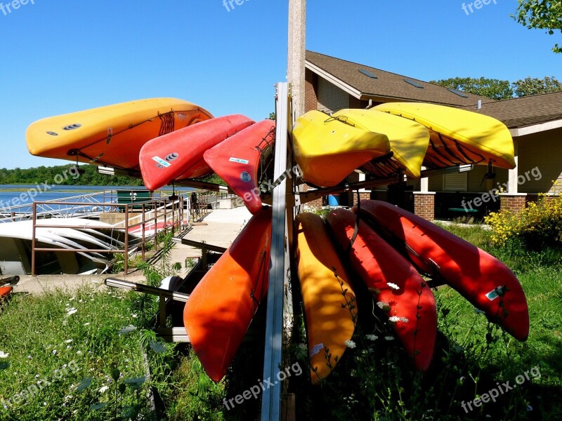 Kayaks Color Sports Fun Summer