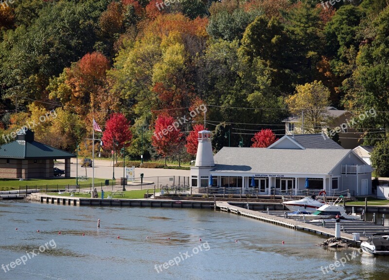 Appleton Wi Autumn Yacht Club Fox River Color