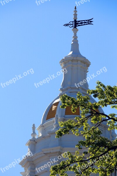 Lawrence University Chapel Weathervane Spring Clear Skies