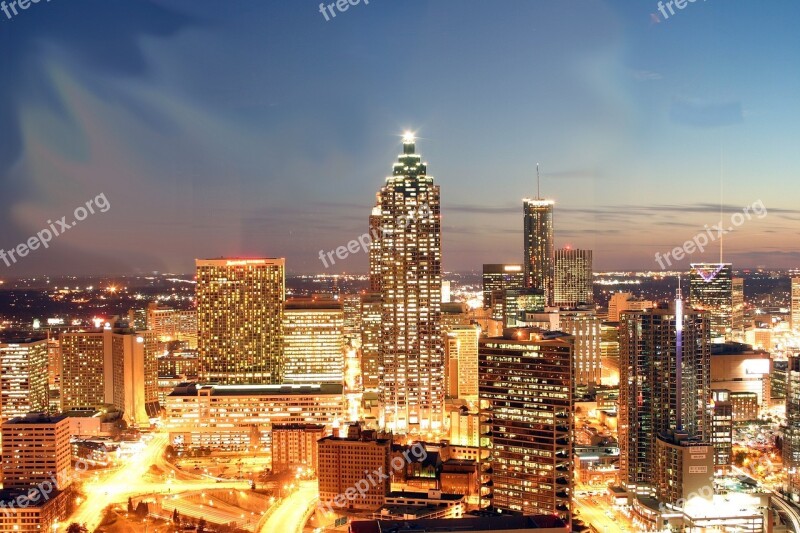 Atlanta Downtown Night Dusk Twilight