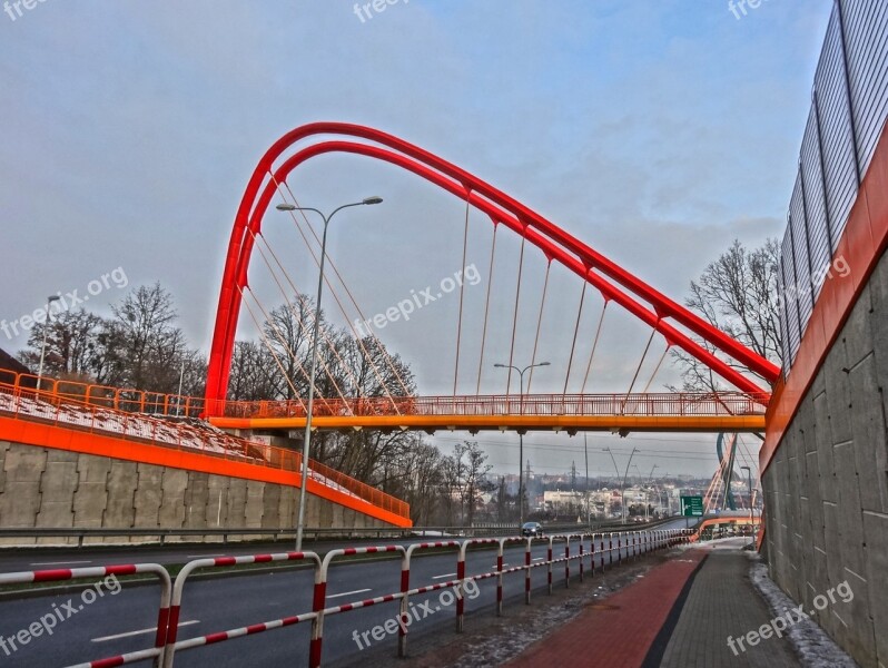 Footbridge Bydgoszcz Crossing Bridge Modern